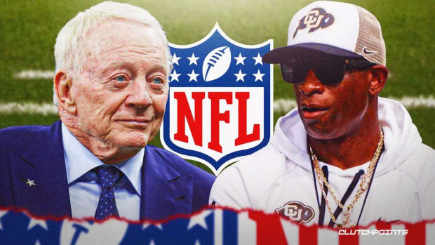 Dallas Cowboys owner Jerry Jones and University of Colorado-Boulder head football coach Deion Sanders.